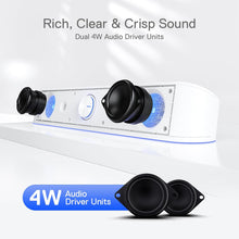 Load image into Gallery viewer, VIRELITHA-RGB Desktop Soundbar Dual Speaker Stereo Touch Control Lighting USB Powered for Computer and Desk Setup