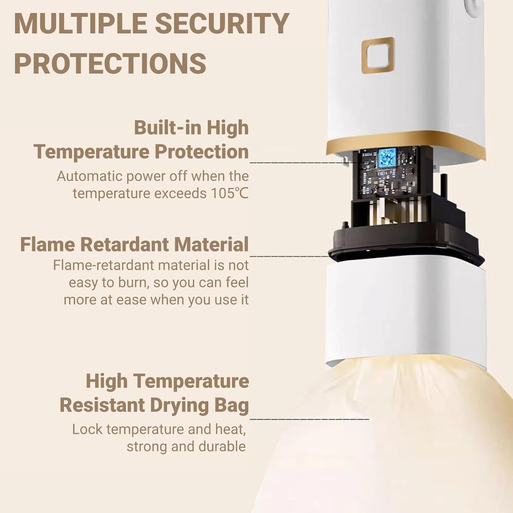 VIRELITHA-Portable Clothes Dryer Hanging Design One Touch Operation Removable Drying Cover Lightweight for Travel Dorm Apartment