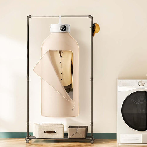 VIRELITHA-Standing Clothes Dryer Large Capacity Hanging Design Hot Air Circulation with Multiple Hanging Slots for Home Use