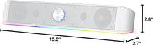 Load image into Gallery viewer, VIRELITHA-RGB Desktop Soundbar Dual Speaker Stereo Touch Control Lighting USB Powered for Computer and Desk Setup