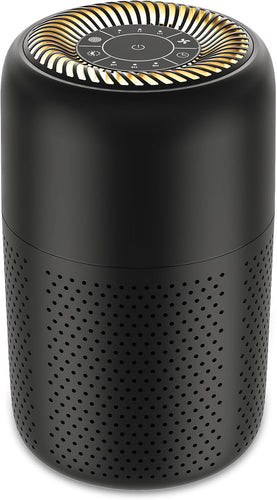 VIRELITHA-Desktop Air Purifier with Cylindrical Design Multi-Layer Filtration Compact Size Quiet Operation for Bedroom Office