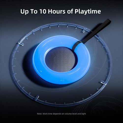 VIRELITHA-Portable Bluetooth Speaker RGB Light Round Design with Hanging Hook Wireless Outdoor Speaker Long Playtime