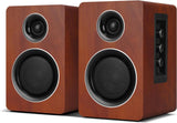VIRELITHA-Desktop Bookshelf Speakers Active Stereo Pair Multiple Audio Inputs Wood Finish for Computer TV