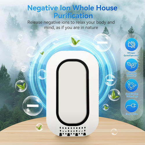 VIRELITHA-Plug-in Air Purifier with Negative Ion Function Night Light Quiet Operation for Bedroom Bathroom Office