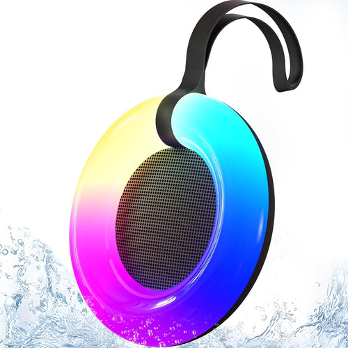 VIRELITHA-Portable Bluetooth Speaker RGB Light Round Design with Hanging Hook Wireless Outdoor Speaker Long Playtime