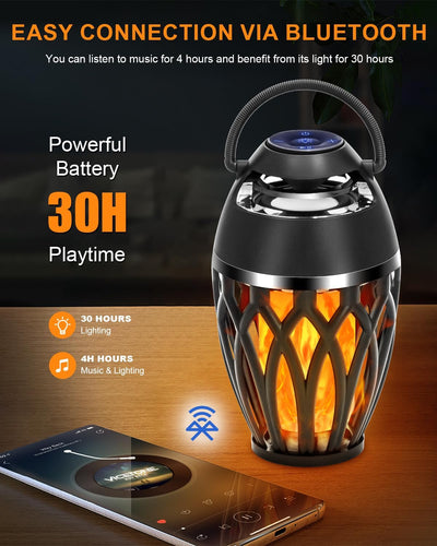 VIRELITHA-Flame Effect Bluetooth Speaker with Ambient Light