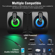 Load image into Gallery viewer, VIRELITHA-Computer Speakers PC Sound Box HIFI Stereo Microphone USB Wired Caixa De Som with LED Light For Desktop Computer