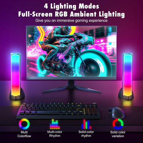 VIRELITHA-RGB Desktop Speakers Stereo Pair USB Powered Multiple Lighting Modes One Button Control for Computer Gaming Setup