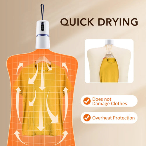 VIRELITHA-110-220V Smart Portable Clothes Dryer Clothes Laundry Tumble Dryer With Timing Laundry Dryers Outdoor Travel Garment Clothing