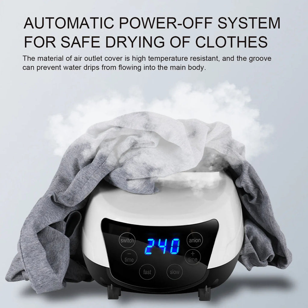 VIRELITHA-1500W Clothes Drying Machine Six Buttons Host White Silent Operation Electric Clothes Dryer with Remote Control