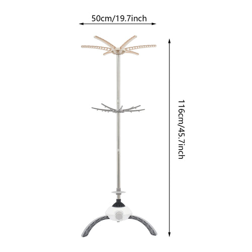 VIRELITHA-900W Portable Electric Clothes Dryer Large-capacity with Towel Rack PTC Heating Round Outer Cover for Homes, Apartments